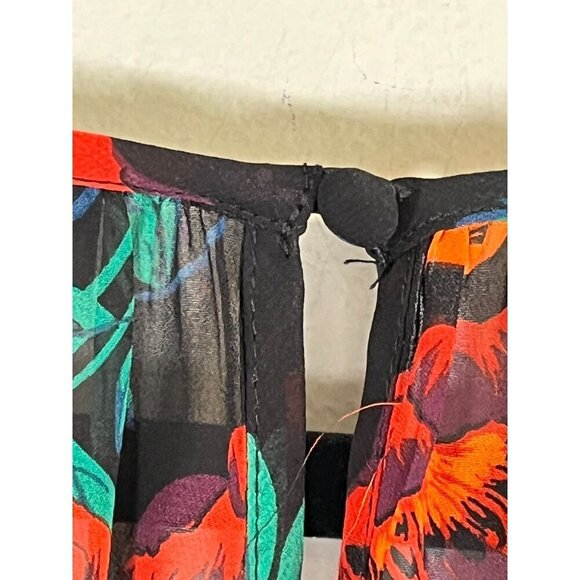 Torrid Dress 4X Red Floral Maxi Peasant Chiffon Lace Fairy Whimsigoth Feminine - Picture 9 of 15